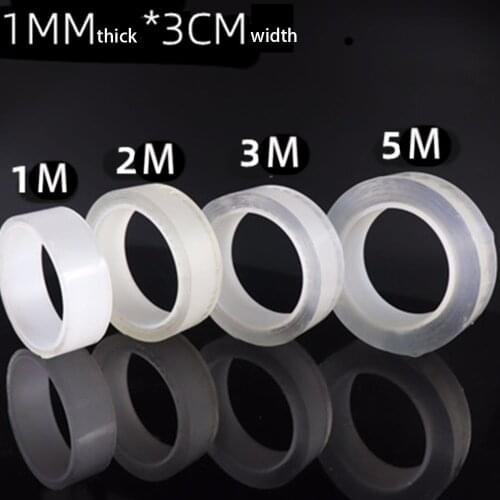 Nano Seamless Double Sided Transparent Tape Bedroom Bathroom Kitchen Room Stickers Reusable Waterproof Glue Strong Wall Stickers
