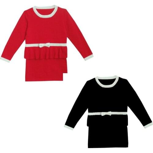 New Autumn Boys Girls Sweater Dress Jumper Sweater Girl Knitwear Kids Children Fashion Bow Long Pullovers Baby Girls Outerwear