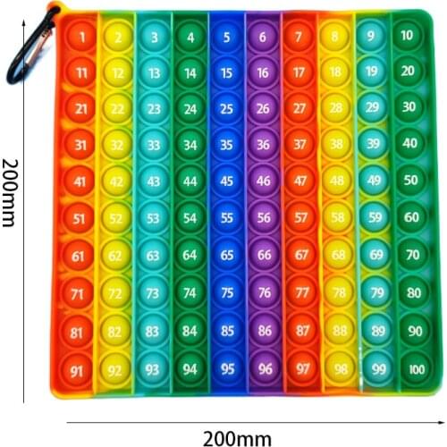 Montessori Big Size Push Bubble Kids Educational Toys Math Arithmetic 9x9 0-100 Multiplication Table Teaching Aids Children Gift