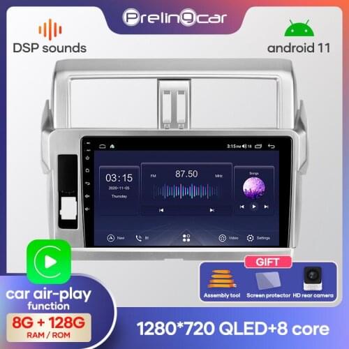Prelingcar Android 9.0 NO DVD 2 Din Car Radio Multimedia Video Player Navigation GPS For TOYOTA Prado Land Cruiser 2013-2017 IPS