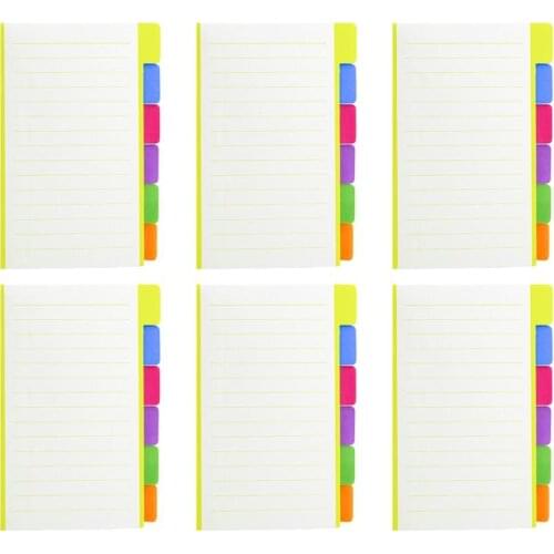4A Divider Sticky Notes,4 x 6 Inches,Large Size,White Paper,Lined,Self-Stick Notes,60 Sheets/Pakcs,6 Packs,4A 40624x6