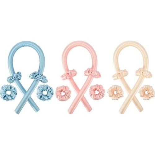 Manual Curling Women Heatless Hair Curlers No Heat Silk Curls Headband Soft