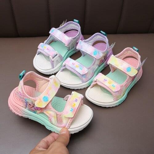 Childrens Sandals Summer Kids Cartoons Shoes Fashion Light Soft Flats Girls Casual Beach Sandals Children Pink Shoes Outdoor