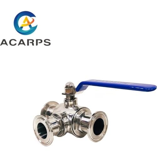 19mm 25mm 32mm 51mm 63mm Sanitary Three Way ball valve Stainless Steel Quick Installed Ball Valve Clamp Ball Valve Food grade