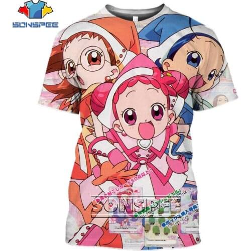SONSPEE Ojamajo Doremi Magic Loli Sexy Tshirt 3D Printed Graphics Summer Tee Harajuku Anime Style Hot Sale Men Women T-shirt