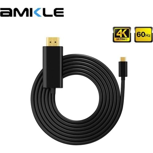 Amkle 4K 60Hz Type C to HDMI Cable 1.8m 180cm USB C 3.1 HDMI Adapter Thunderbolt Cord