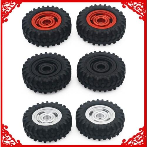 Alloy 2pcs/set Wheel rim rubber tire wheels for Axial 1-24 SCX24 crawler upgraded Parts