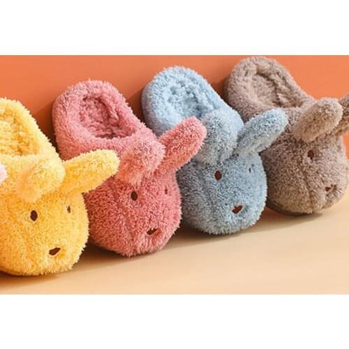 New female baby cartoon cotton slippers winter cute indoor home shoes boy slippers warm soft flip-flops