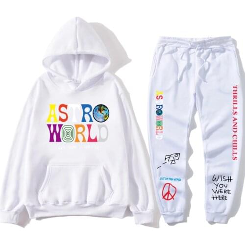 TRAVIS SCOTT ASTROWORLD hope you are here HOODIES fashion letters ASTROWORLD HOODIE streetwear + pants mens pullover sweatshirt