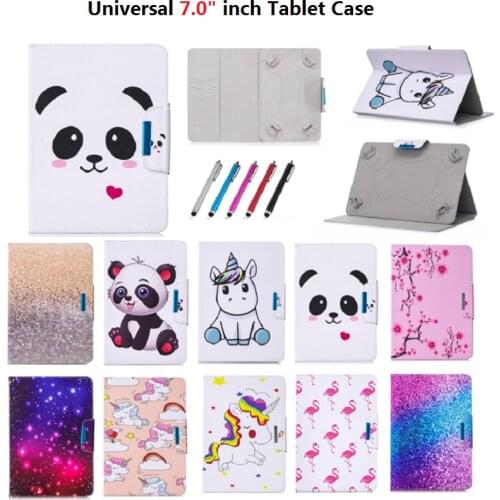 Universal 7inch Cartoon Case For Lenovo Tab 2 7.0 A7-10 20 TB3-710 TB3-730F M TB-7504 Tab E7 TB-7104F 7'' Tablet Cute Cover Caqa