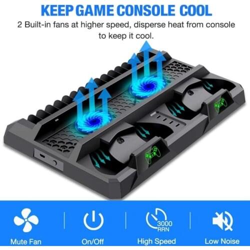 PS4 Vertical Stand Cooling Fan Console Cooler Dock PS 4 Playstation Cooling & Storag 4 Slim / Pro PS4/ PS4 Slim/ PS4 Pro Cooler