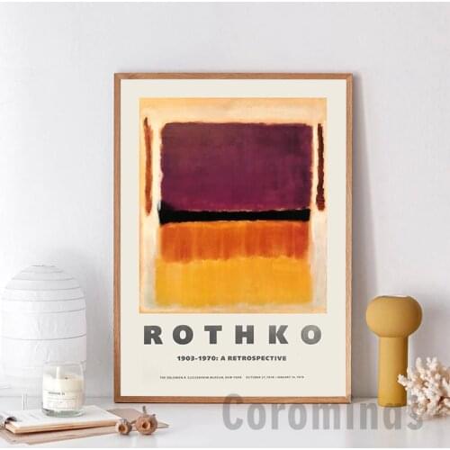 Mark Rothko Exhibition Poster For The Guggenheim Museum New York 1970 Museum Print Abstract Wall Art Canvas Painting Home Decor