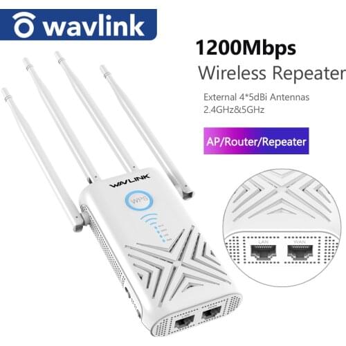 Wavlink Full Gigabit 1200Mbps wifi repeater Extender/Amplifier/Router/Access Point Wireless Dual Band 2.4G/5G 4x5dBi Antennas