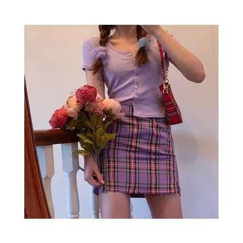Women Skirt Short Skirts Sexy Mini y2k Female Skirts clothes Colored Plaid top Korean Student Chic vintage bag jeans clothing