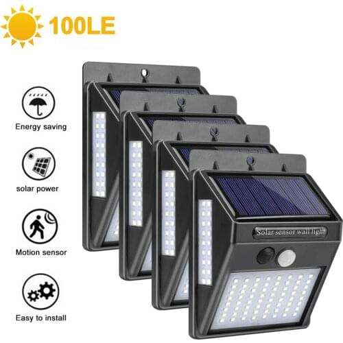 1-4pcs luz Solar Light 3 side solar Wall Lamps Outdoor wall Lamp PIR Motion Sensor Night Security Wall Light Garden waterproof