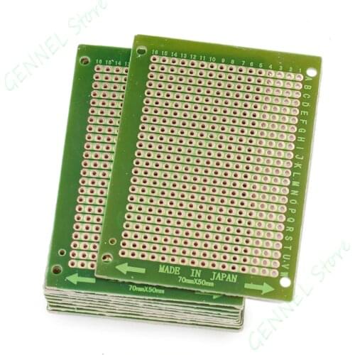 10pcs 50mm x 70mm Copper Strip Stripboard PCB Printed Circuit Board For Soldering Prototype DIY