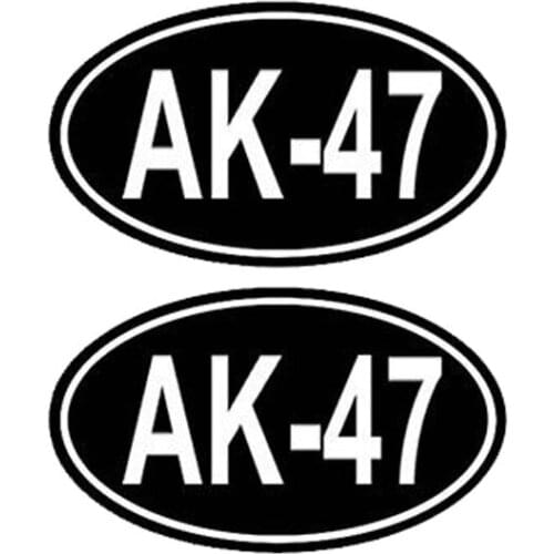 12.7*15.3CM AK 47 Assault Rifle Cool Car Stickers Decals Vinyl Car Scratch Covers Accessories Black/Silver C9-0286