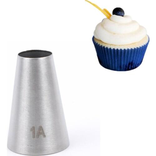 1A Large Round Metal Cake Cream Decoration Tip Stainless Steel Piping Icing Nozzle Baking Pastry Tools