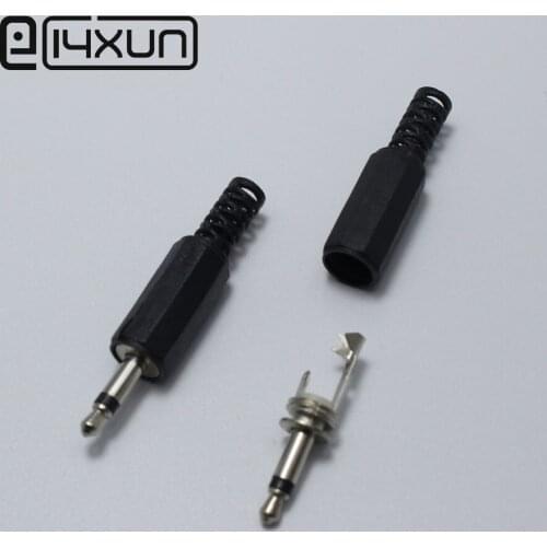 20pcs 3.5mm Male Mono Audio Jack Plug 3.5 mm HeadPhone Connector with Black Plastic Housing