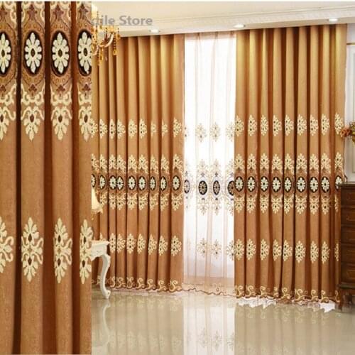 2021 New Embroidered Blackout Curtains Can Be Customized Curtains Wholesale for Living Room Bedroom Study Room Curtains