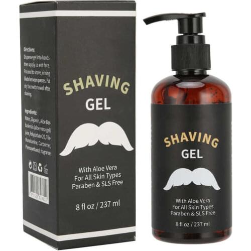 Men Cream Mens Shave Gel Soften Beard Moisturizing Against Irritation Protect Skin Refreshing Gel 237ML