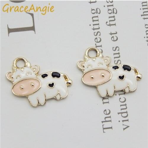 5pcs Animals Cow pendant Cute Jewelry Making DIY Charms Pendant Earring DIY Fashion Bracelet Earrings Crafts Necklace Gift DIY