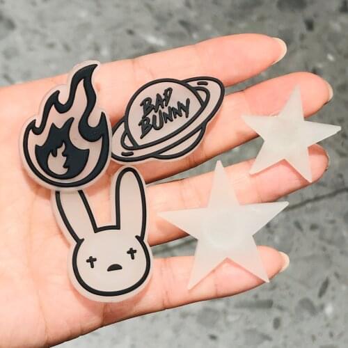 50Pcs New Luminous PVC Shoe Charms Fluorescence Bunny Earth Torch Glowing Shoe Accessories Decoration DIY Wristands