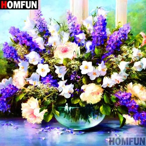 Homfun Full Square/Round Drill 5D DIY Diamond Painting "Flower landscape"3D Embroidery Cross Stitch Home Decor Gift A10162