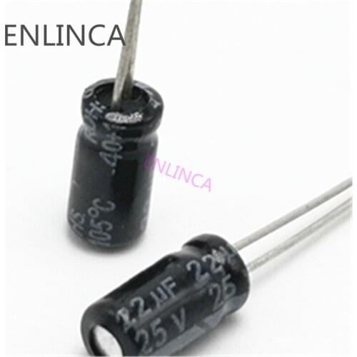 20pcs/lot P84 25V 22UF aluminum electrolytic capacitor size 4*7 22UF25V 20
