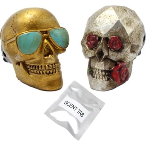Skeleton Head Car Air Freshener Clip Auto Freshener Vent Clips Resin Car Air Outlet Skull Ornament Auto Parts