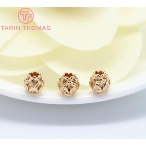 10PCS 5x5MM 24K Champagne Gold Color Plated Brass Lotus Spacer Beads Bracelet Beads High Quality Diy Jewelry Accessories