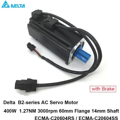 Delta AC Servo Motor 400W 1.27NM ECMA-C20604RS 14mm Shaft 0.4KW Servo Motor w/ Brake ECMA-C20604SS Match ASD-B2-0421-B Driver