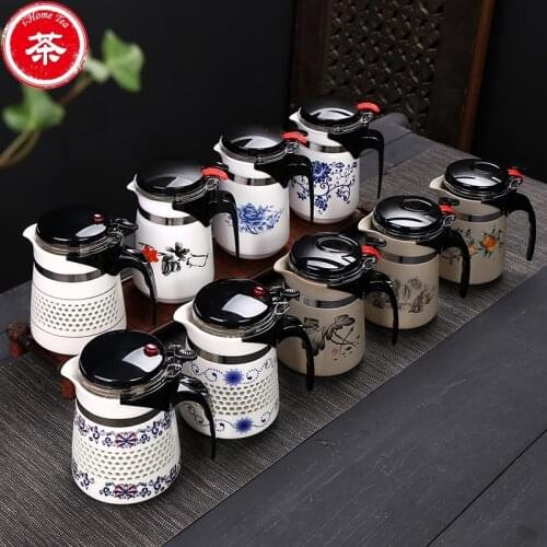 Elegant cup, teapot, ceramic filter liner, office scented tea mug, heat-resistant tea infuser, kung fu tea set