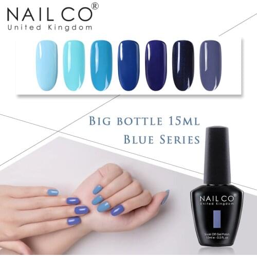 NAILCO Blue Series Lucky Nail Gel Polish Glitter 150 Colors Long Lasting Varnish Hybrid Esmalte For Nails Design 15ml Laqucer