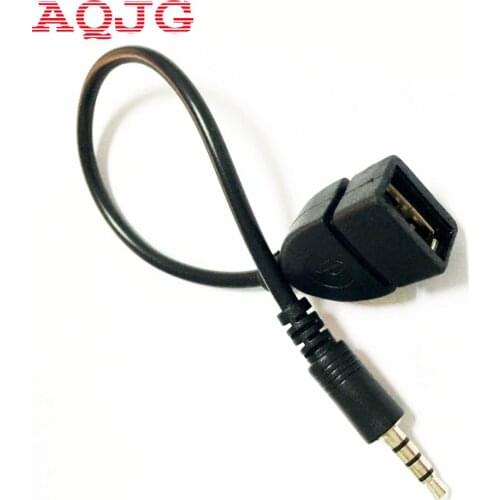 AQJG dc jack to usb 2.0 A female phone power charger adapter cable/cord/wire Car AUX cable Wholesale USB Female to 3.5mm male