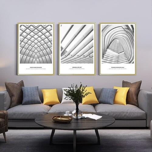 Modern Shopping Hall White Wall Art Pictures Nordic Abstract Canvas Painting and Posters for Living Room Bedroom Home Decoration