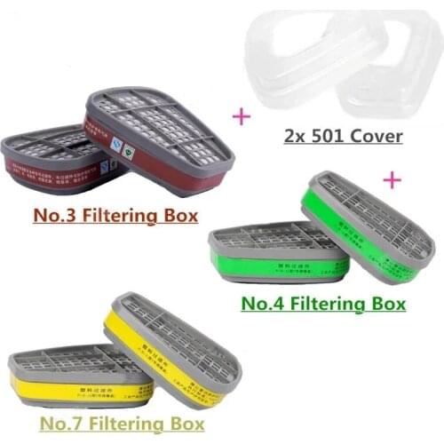 2pcs/Set New 6001cn Cartridge Gas Mask Replaceable Filtering Cartridge Box For 6000 7500 6800 6500 Gas Chemical Mask