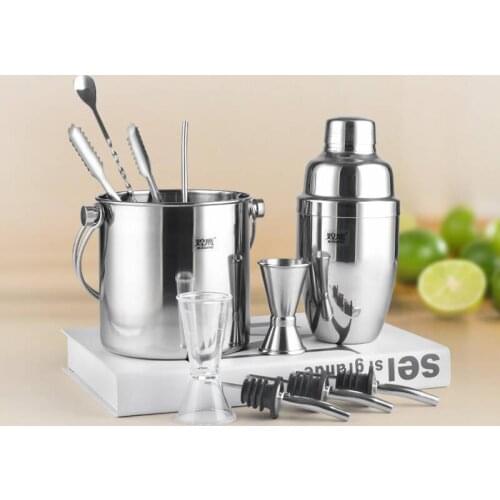 14-Piece Stainless Steel Cocktail Set Cocktail Shaker Shaker Glass Shaker Shaker Cup Bar Shaker Set Barware Kit Bar Tools