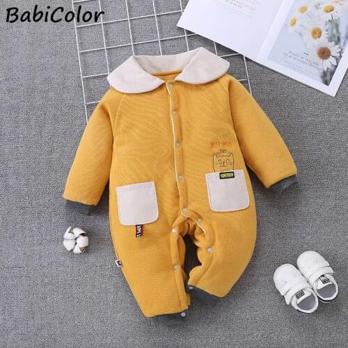 Baby Boy Girl Clothes New Born Winter Rompers Thick Cotton Outfit Newborn Jumpsuit Children Costume Toddler Romper