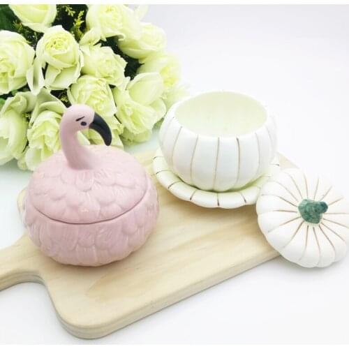 Creative Ceramic Special Pumpkin Shape Rice Soup Bowl With Cover Dessert Bowl Pudding Bowl Ice Cream Cup Fruit Jelly Tray 1pcs