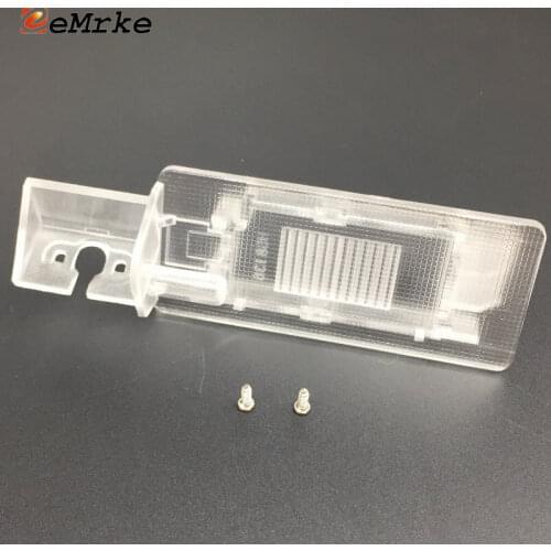 EEMRKE Car Rear View Camera Bracket License Plate Lights Housing Mount for Skoda Rapid NH Spaceback Superb Octavia III Yeti
