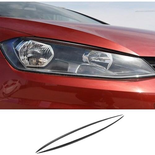 Carbon Fiber Headlight Eyelid eyebrow Cover For VW Golf 7 GTI GTD 7 MK7 2014-16