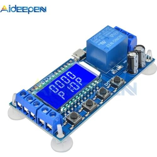 Micro USB Digital LCD Display Time Delay Relay Module DC 6-30V Control Multifunction Timer Switch Trigger Cycle Module Board