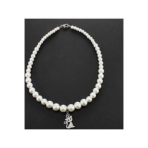 Cute necklace for dog cat charms cute cat necklace with Rhinestone decorated cat charms cat collar ncklace chihuahua necklace