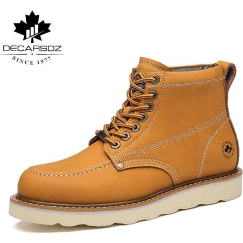 DECARSDZ 2021 Men Boots Casual boots For Men 100% Genuine leather New Mens Boots