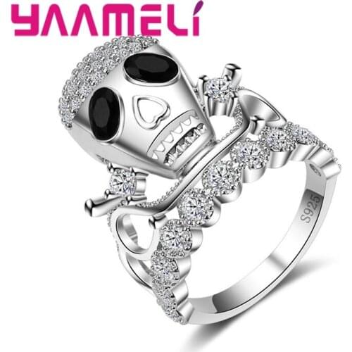 Vintage Finger Ring Classic Men/Women Jewelry 925 Sterling Silver Fashion Mens Ring Punk Indian Design Skull Ring
