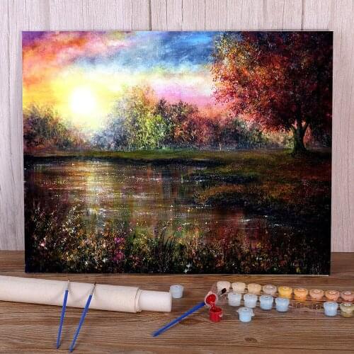 Natural Scenery Everlasting Love Coloring By Numbers Painting Package Oil Paints 40*50 Canvas Painting Home Decor Wholesale
