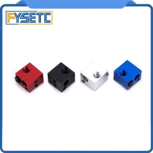 1PC 3D Printer Parts Blue Red Black Silver V6 Heated Block For High Temperature HT-NTC100K Thermistor Hotend Kit 16*16*12mm