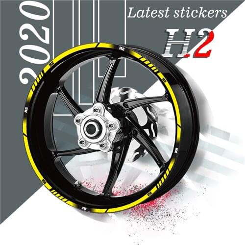 Motorcycle custom stickers tire inner ring reflective wheel stickers decal moto stripes tape for KAWASAKI H2 h2