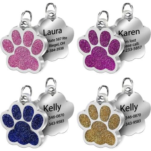 Customzied Pet ID Tag Cat Dog Collar Pet Charm Engraved Pet Name Number Address Pendant Puppy Cat Necklace Collar Accessories